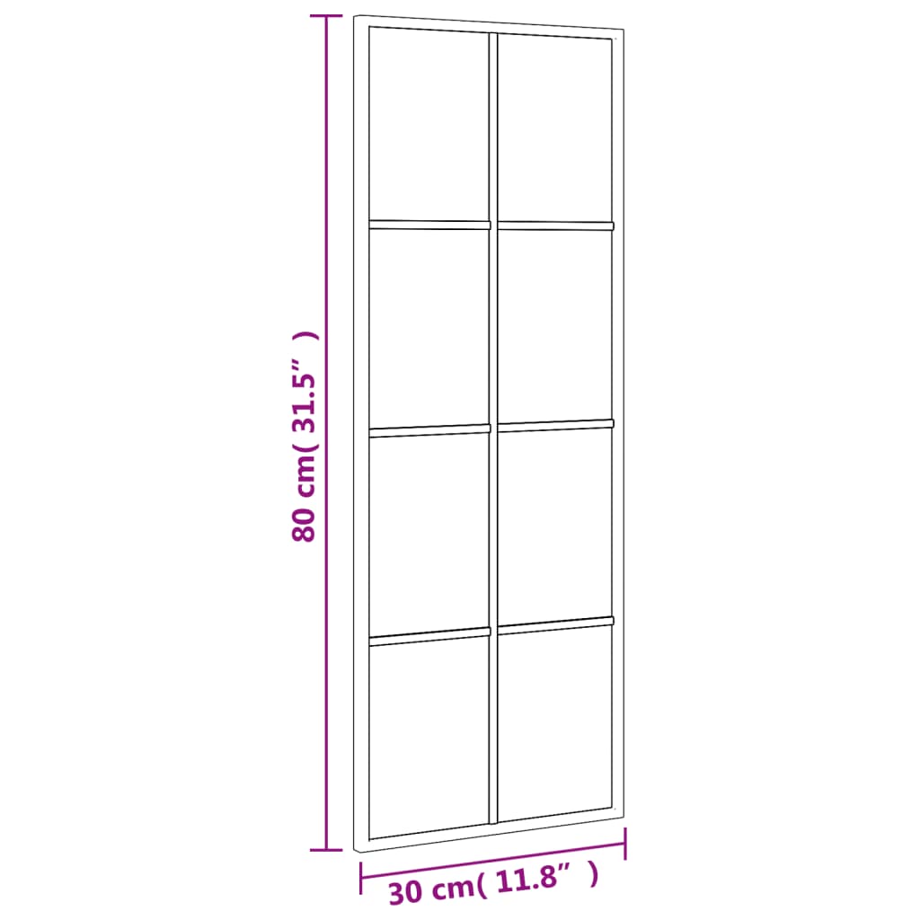 Seinäpeili musta 30x80 cm suorakaiteen muotoinen rauta