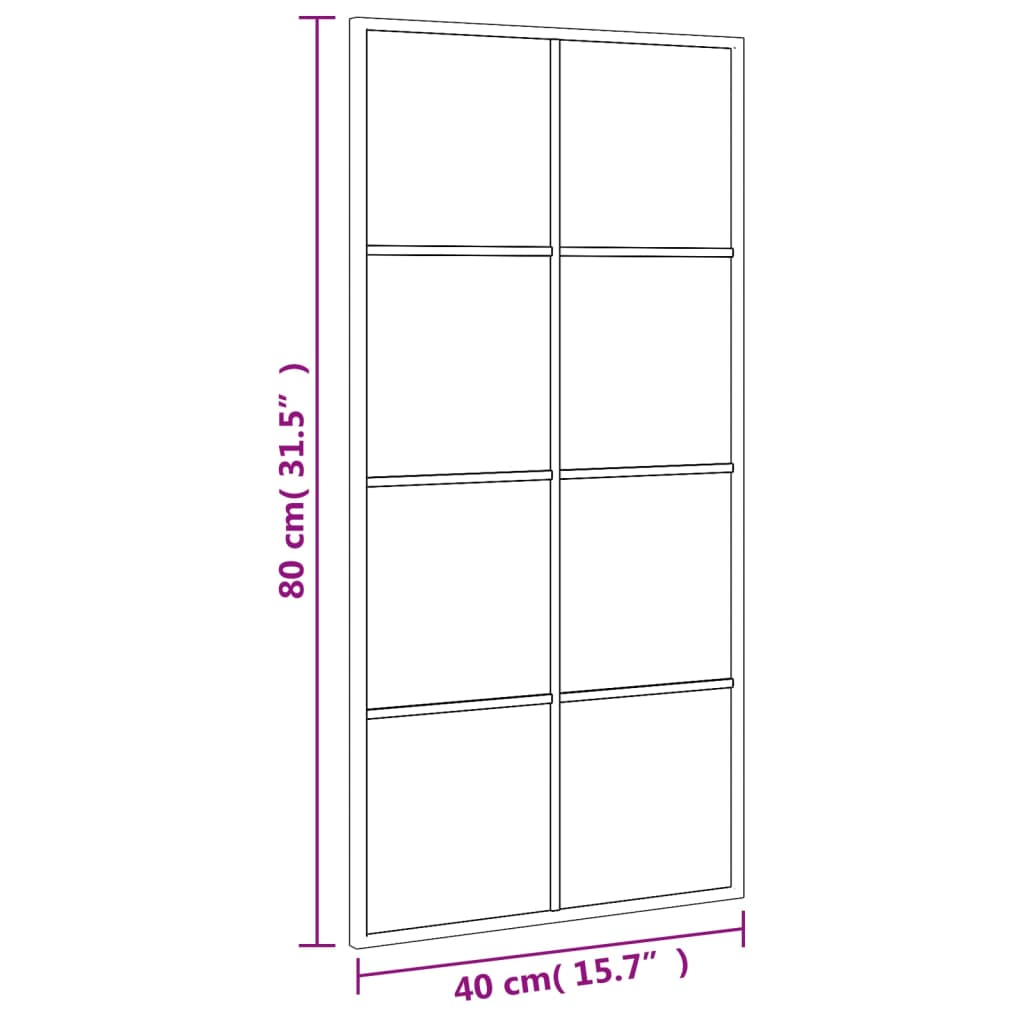 Seinäpeili musta 40x80 cm suorakaiteen muotoinen rauta