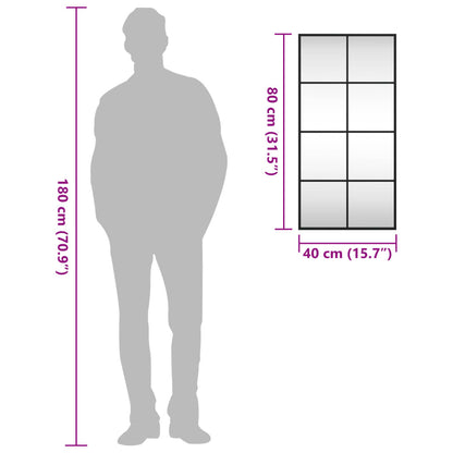 Seinäpeili musta 40x80 cm suorakaiteen muotoinen rauta