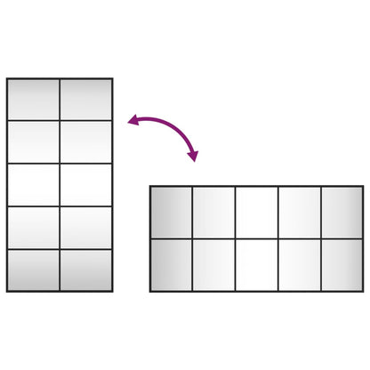 Väggspegel svart 50x100 cm rektangulär järn