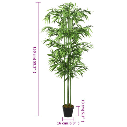 Keinotekoinen kasvi Bambu 576 lehteä 150 cm vihreä