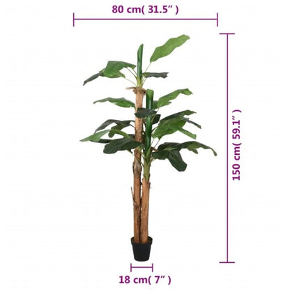 Keinotekoinen kasvi banaanipuu 18 lehteä 150 cm vihreä