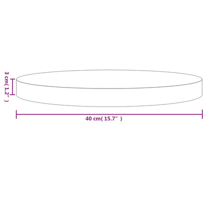 Bordsskiva massiv furu rund vit Ø40x3 cm