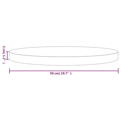 Bordsskiva massiv furu rund natur Ø50x3 cm