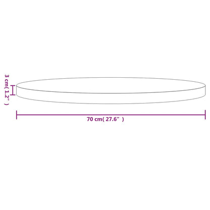 Bordsskiva massiv furu rund vit Ø70x3 cm