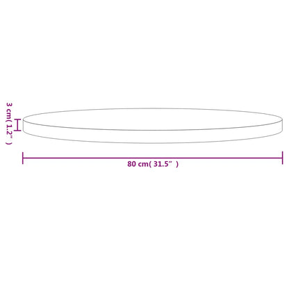 Bordsskiva massiv furu rund natur Ø80x3 cm