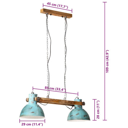 Taklampa Hänglampa 25 W nött blå 85x28x109 cm E27