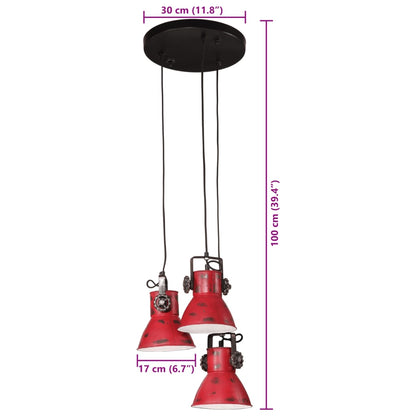 Taklampa Hänglampa 25 W nött röd 30x30x100 cm E27