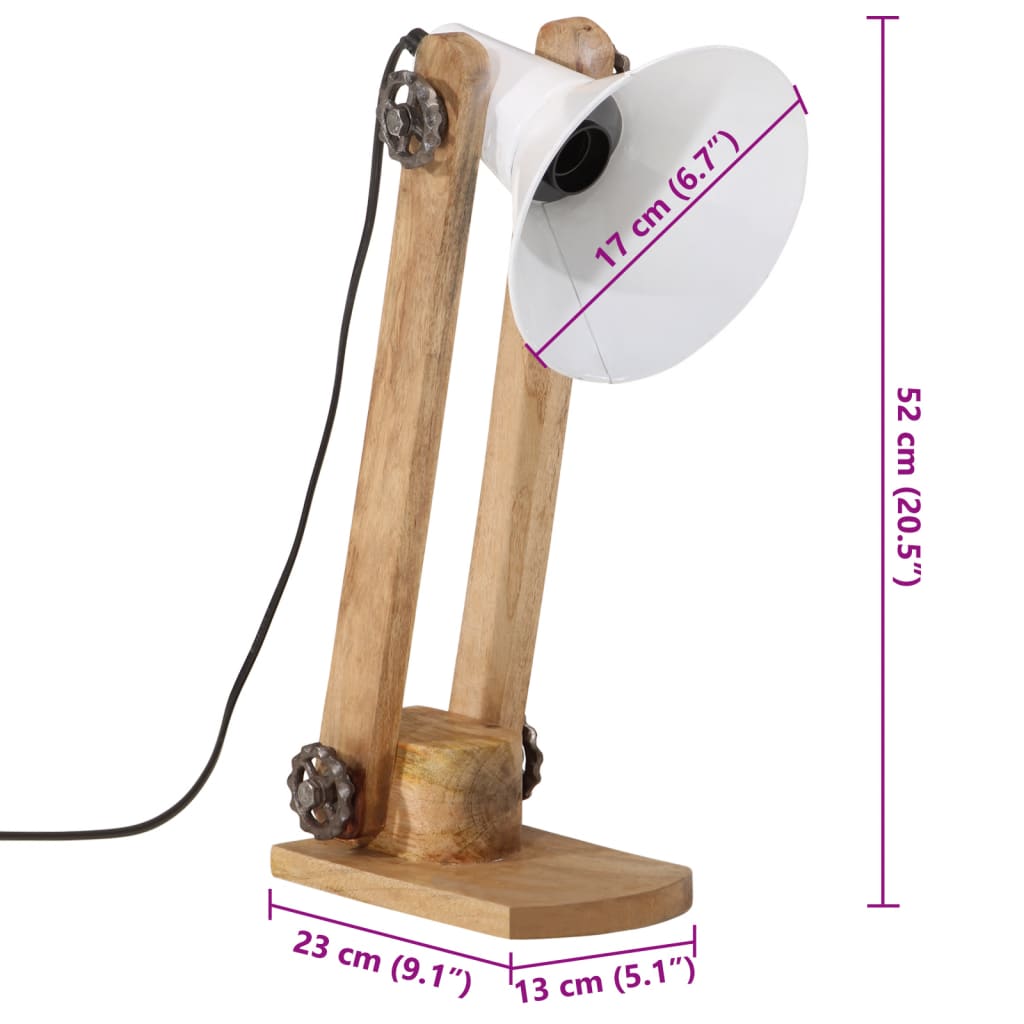 Bordslampa Skrivbordslampa 25 W vit 23x13x52 cm E27