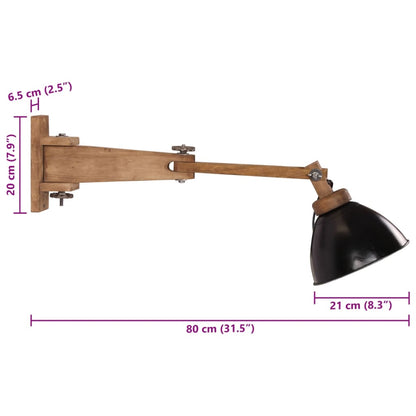 Vägglampa 25 W svart E27