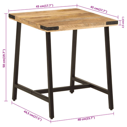 Sidobord massiv mangoträ 45x45x50 cm järn