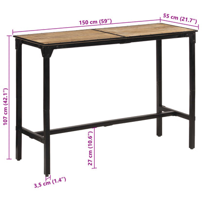 Barbord bistrobord massiv mangoträ 150x55x107 cm