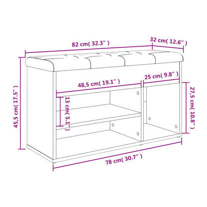 Skoställ Skoskåp vit Skobänk 82x32x45,5 cm