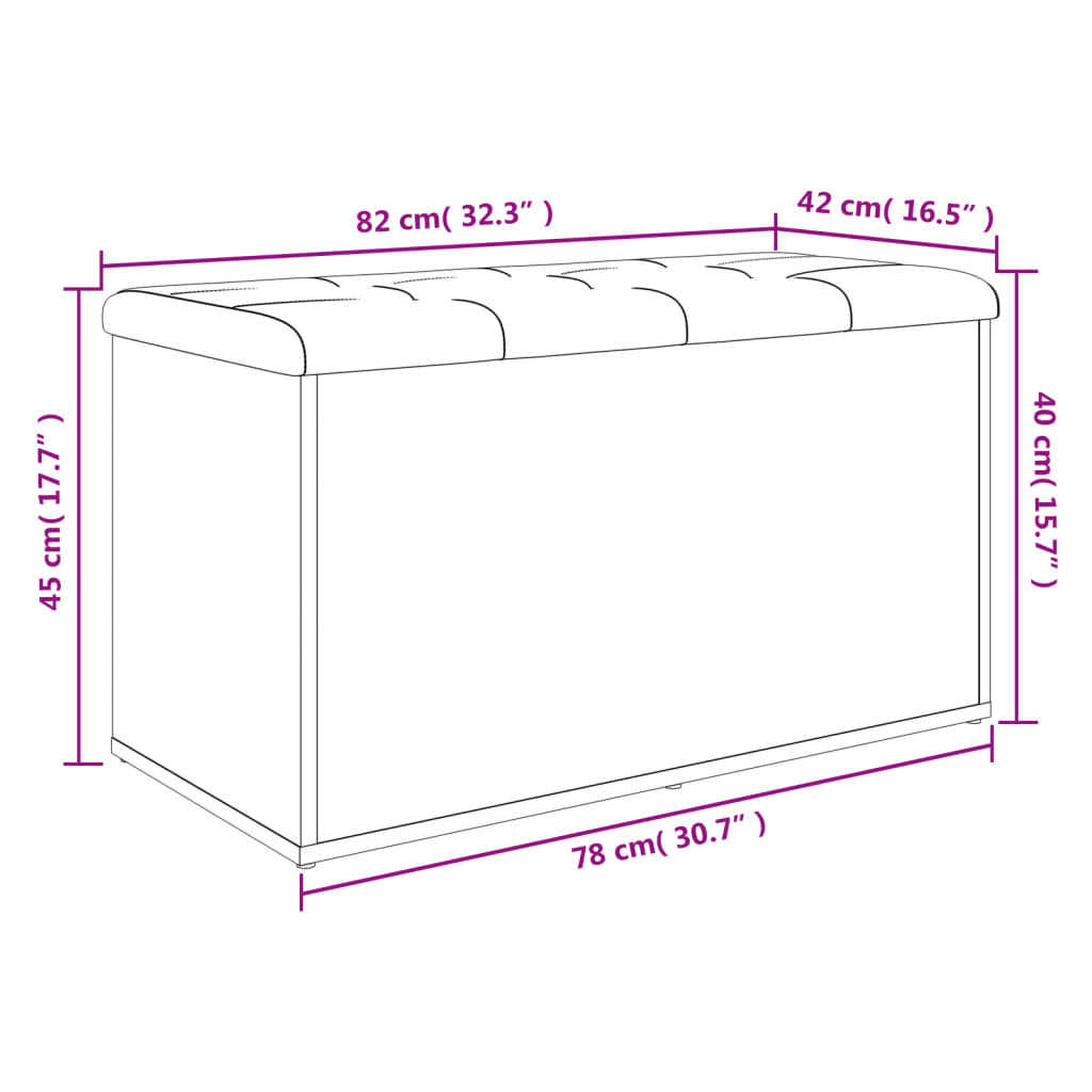 Varastopenkki betoni harmaa 82x42x45 cm