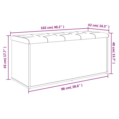 Säilytyspenkki valkoinen 102x42x45 cm