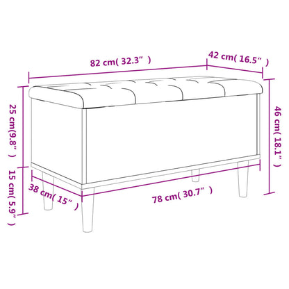 Förvaringsbänk rökfärgad ek 82x42x46 cm