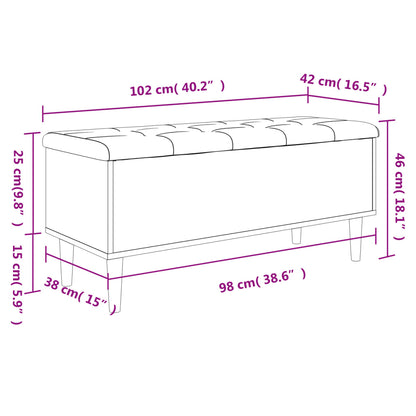 Säilytyspenkki musta 102x42x46 cm puutavaraa