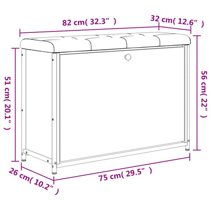 Kenkäteline Kenkäkaappi Musta kenkäpenkki läppälaatikolla 82x32x56 cm