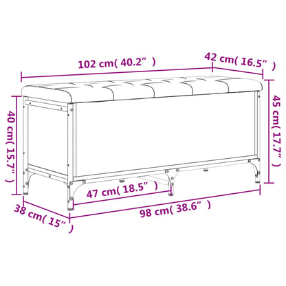 Förvaringsbänk sonoma ek 102x42x45 cm