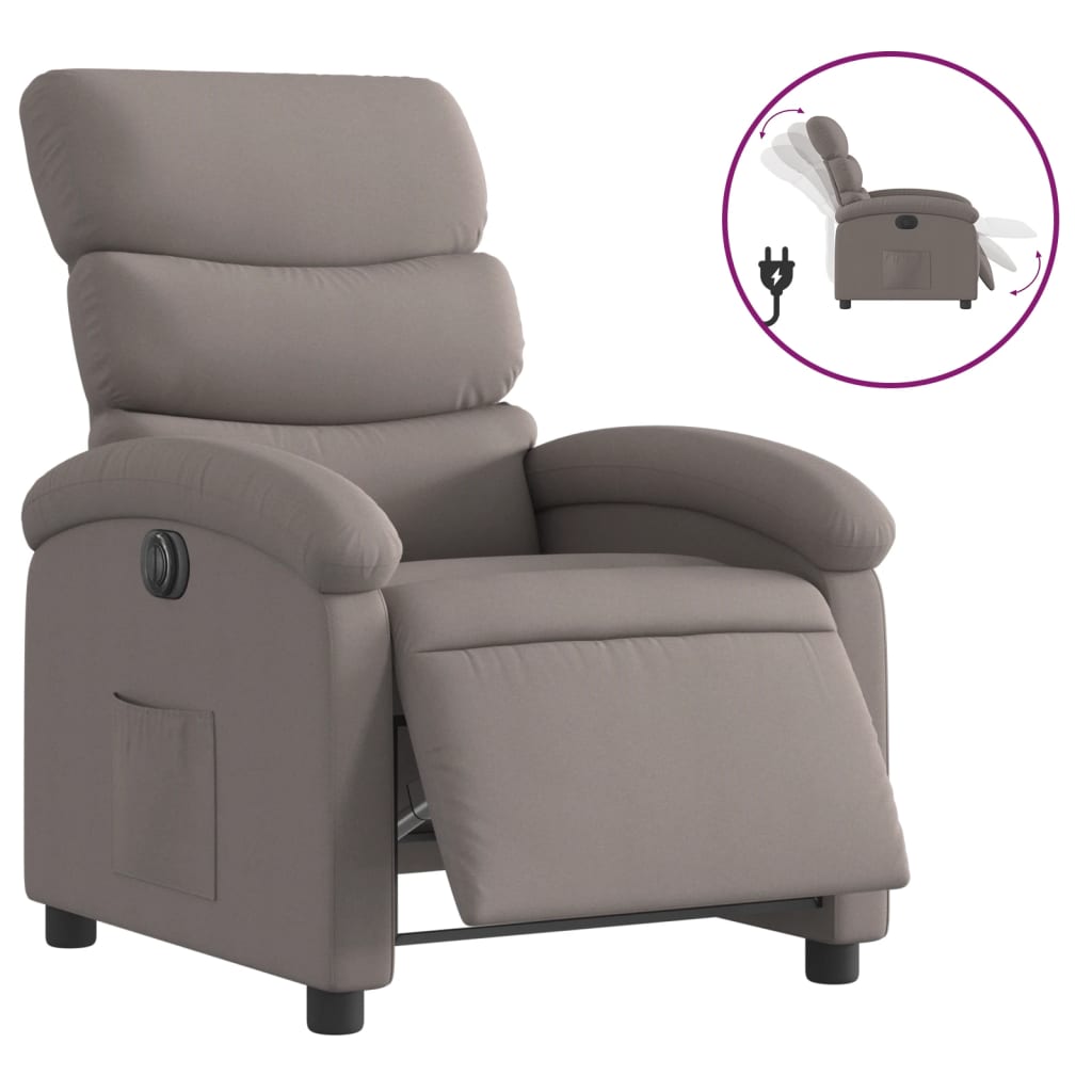 Electric Massage nojatuoli Recliner taupe kangasta