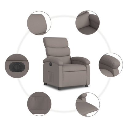 Electric Massage nojatuoli Recliner taupe kangasta