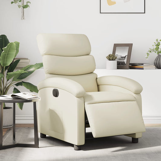 Elektrisk Massagefåtölj vit Recliner konstläder