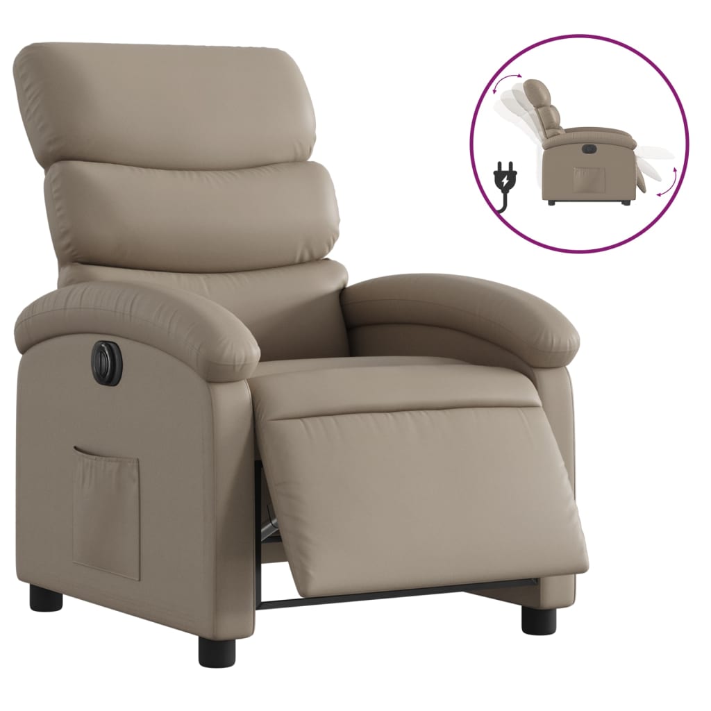 Elektrisk Massagefåtölj cappuccino Recliner konstläder