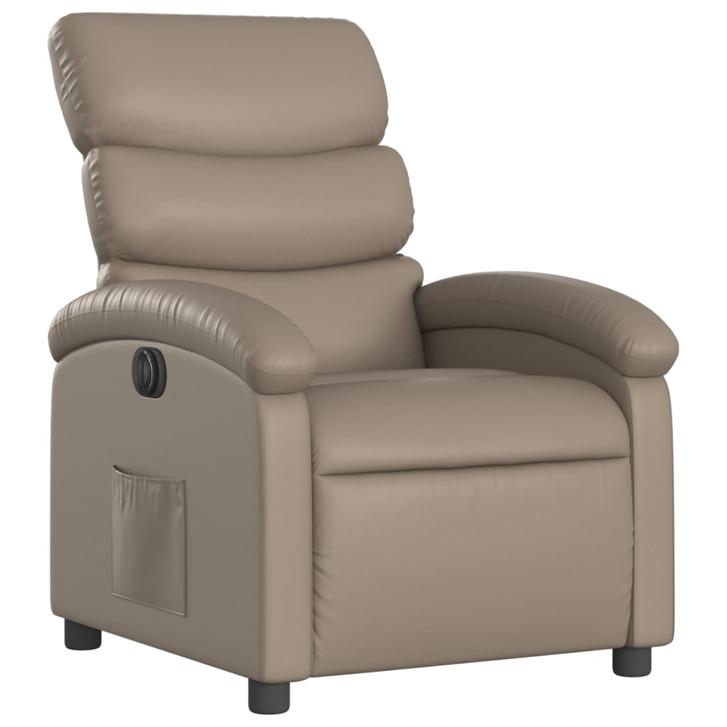 Elektrisk Massagefåtölj cappuccino Recliner konstläder