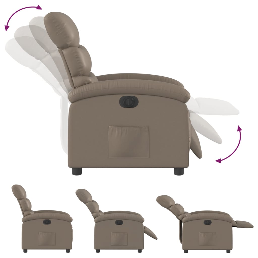 Elektrisk Massagefåtölj cappuccino Recliner konstläder