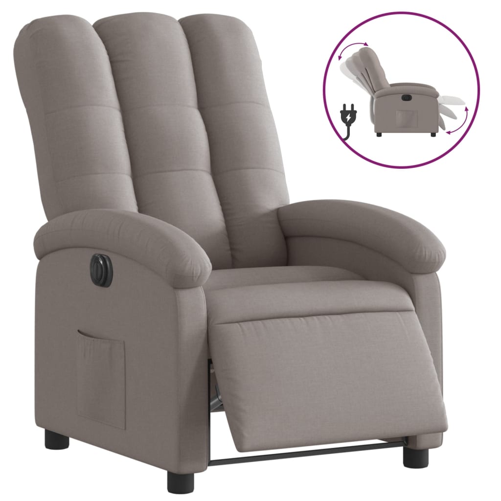 Electric Massage nojatuoli Recliner taupe kangasta