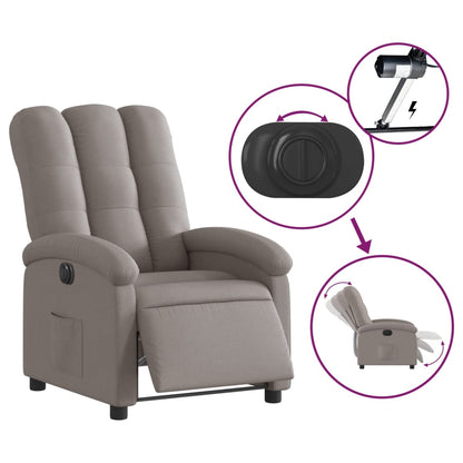 Electric Massage nojatuoli Recliner taupe kangasta