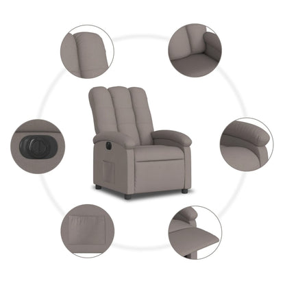 Electric Massage nojatuoli Recliner taupe kangasta