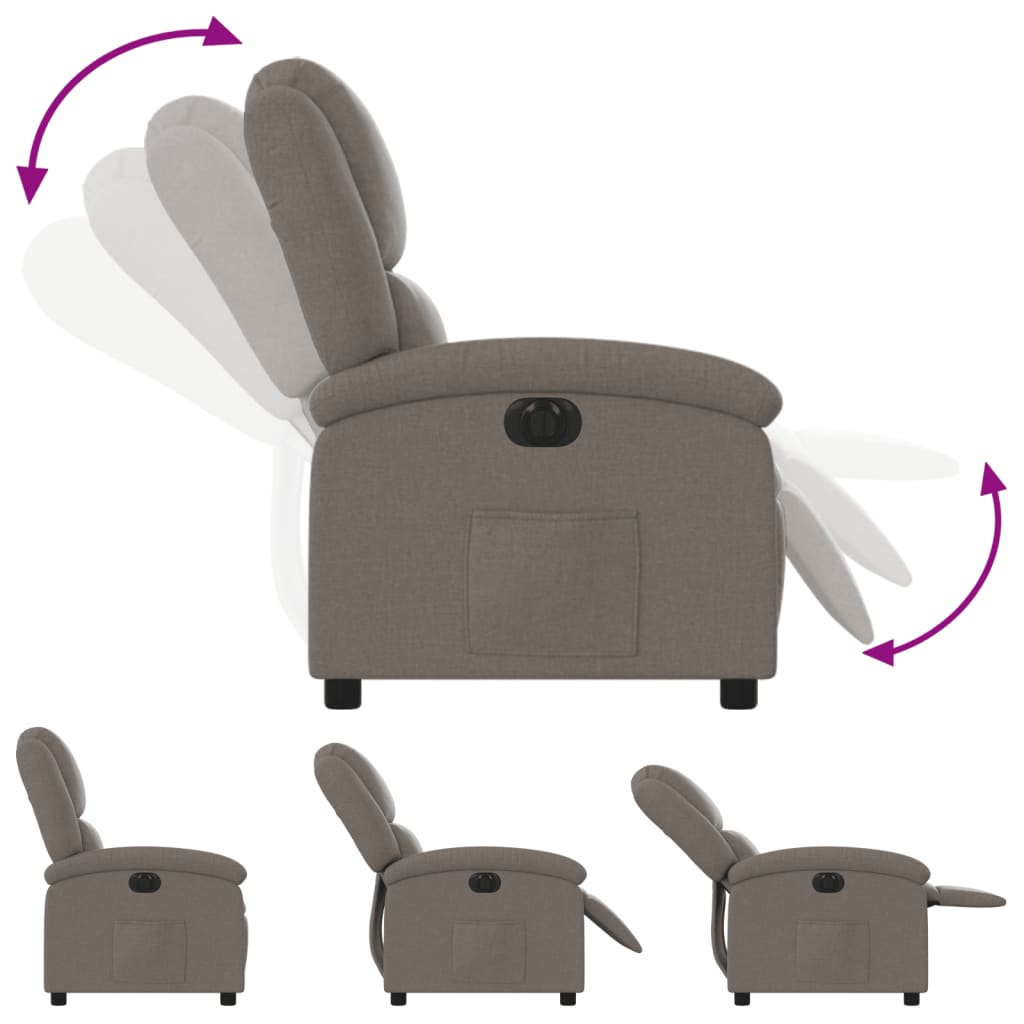 Electric Massage nojatuoli Recliner taupe kangasta