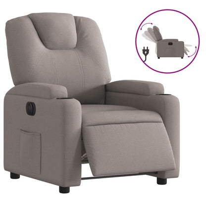 Elektrisk Massagefåtölj taupe Recliner tyg