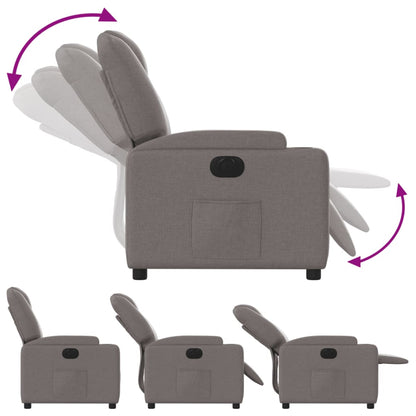 Elektrisk Massagefåtölj taupe Recliner tyg