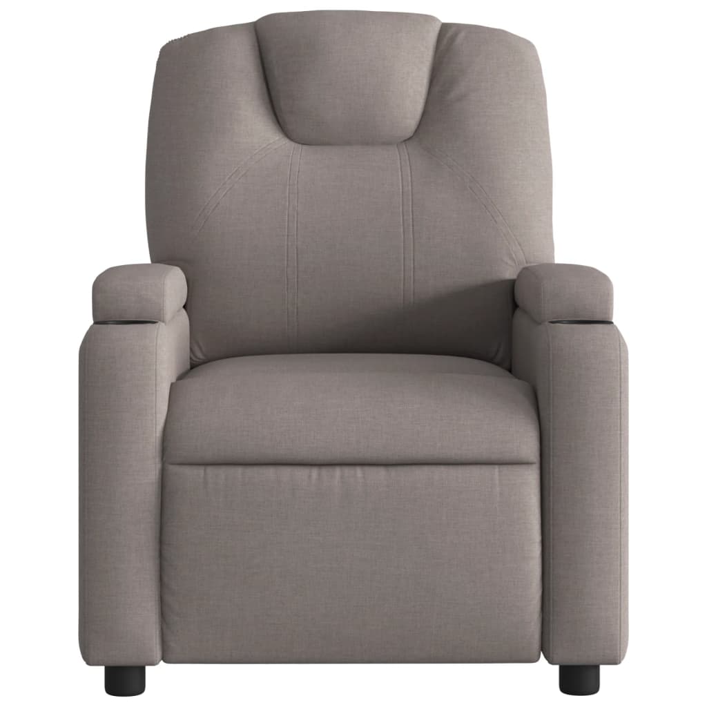 Elektrisk Massagefåtölj taupe Recliner tyg