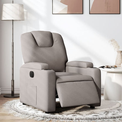 Elektrisk Massagefåtölj taupe Recliner tyg