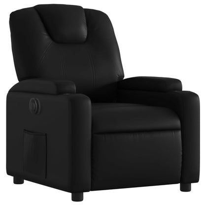 Elektrisk Massagefåtölj svart Recliner konstläder