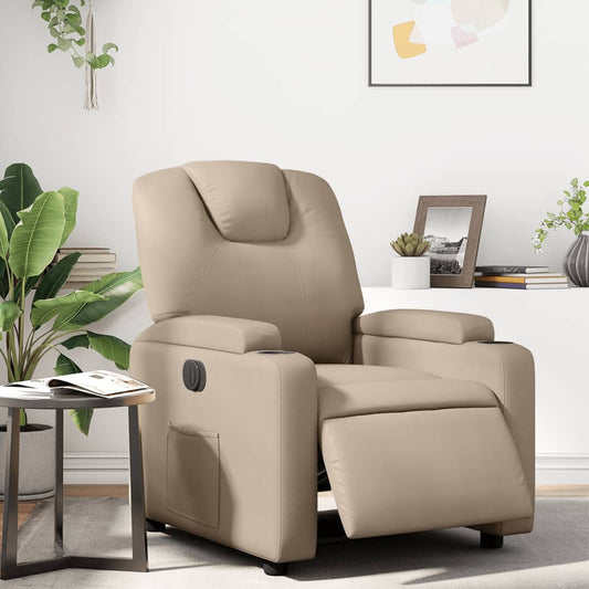 Elektrisk Massagefåtölj cappuccino Recliner konstläder