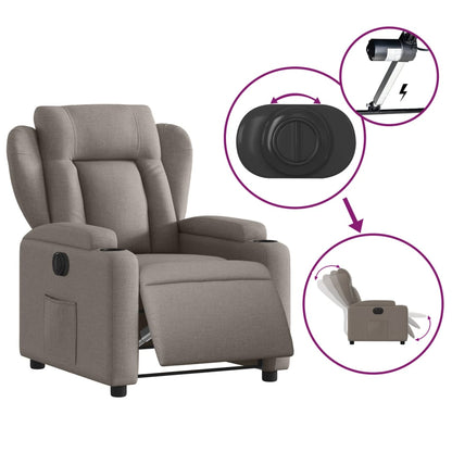 Electric Massage nojatuoli Recliner taupe kangasta