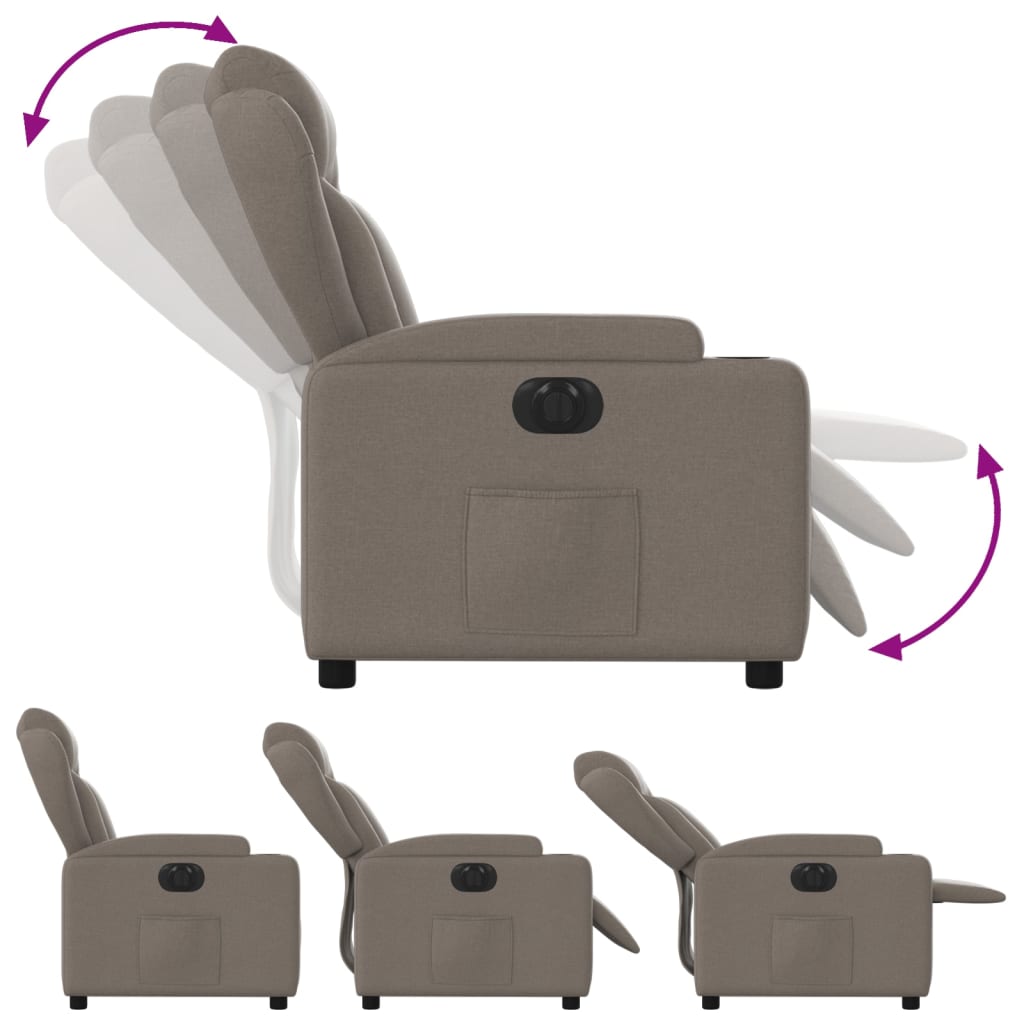 Electric Massage nojatuoli Recliner taupe kangasta