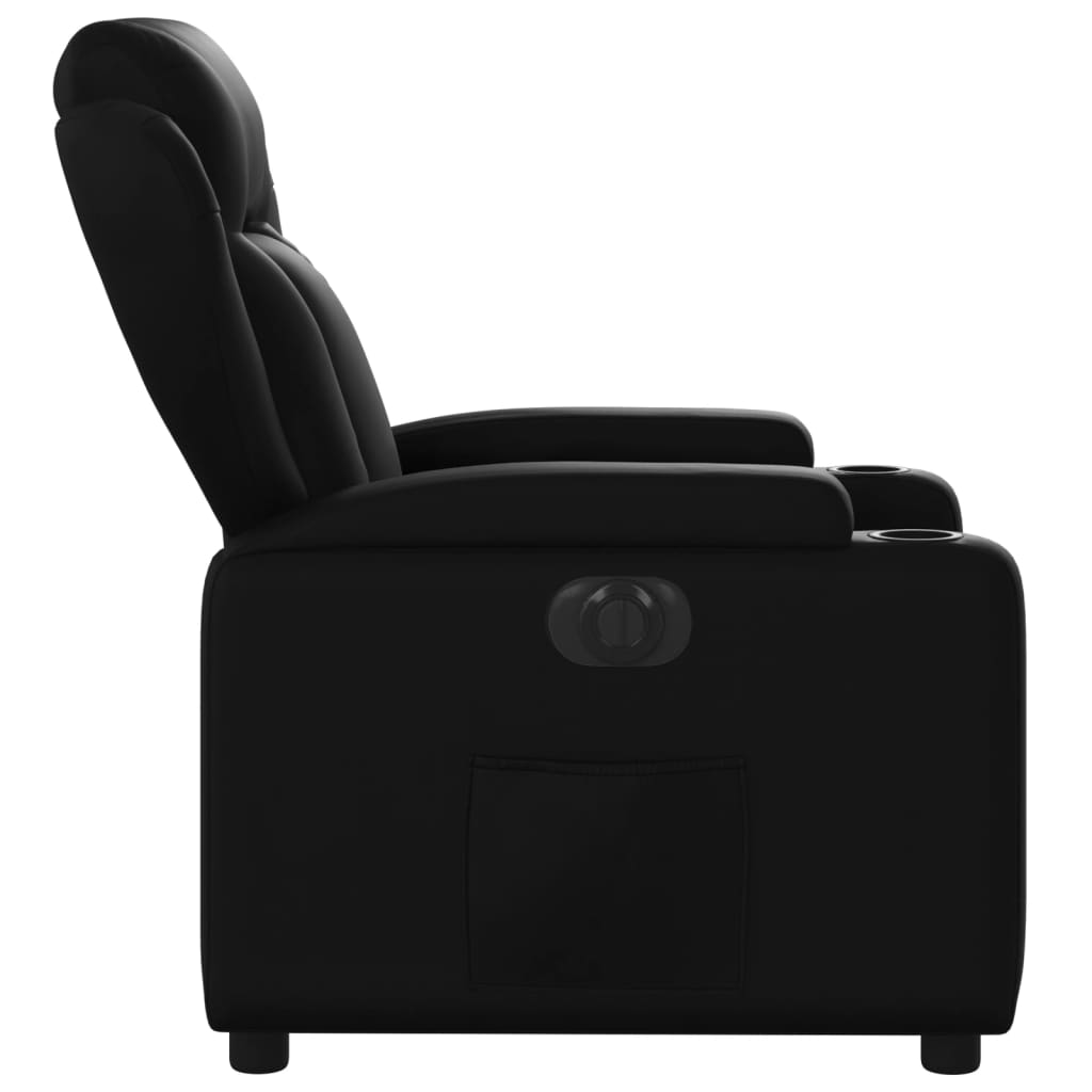 Elektrisk Massagefåtölj svart Recliner konstläder