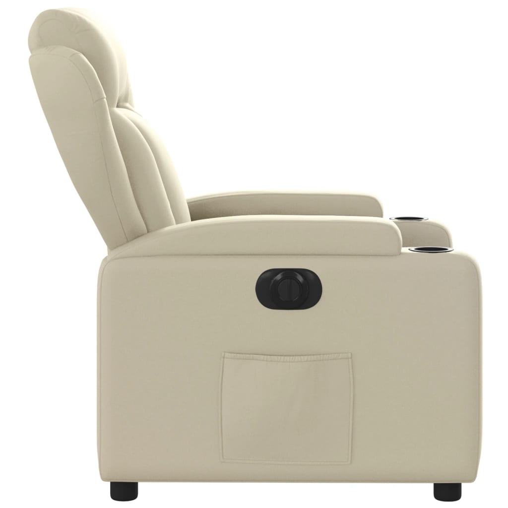 Electric Massage nojatuoli Recliner kermanvalkoinen tekonahka