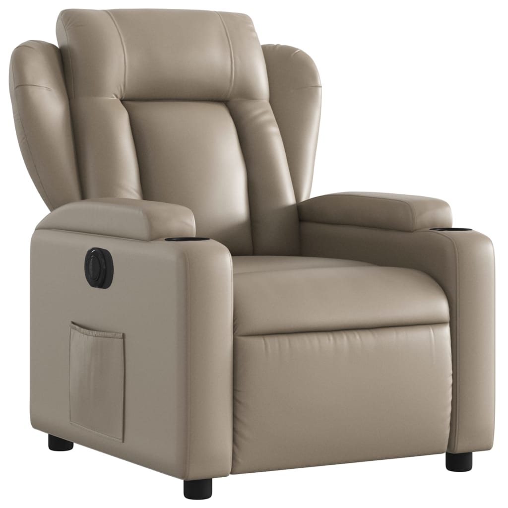 Elektrisk Massagefåtölj cappuccino Recliner konstläder