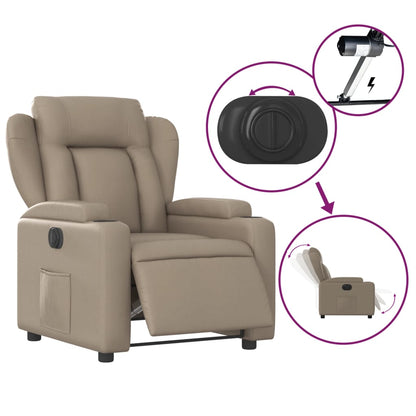 Elektrisk Massagefåtölj cappuccino Recliner konstläder