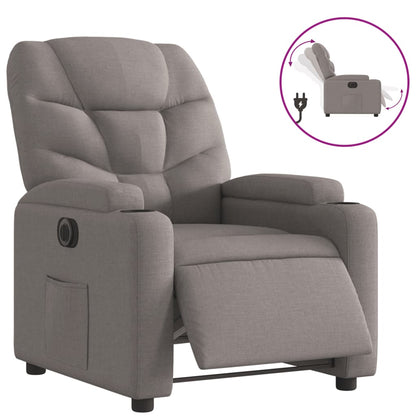 Elektrisk Massagefåtölj taupe Recliner tyg