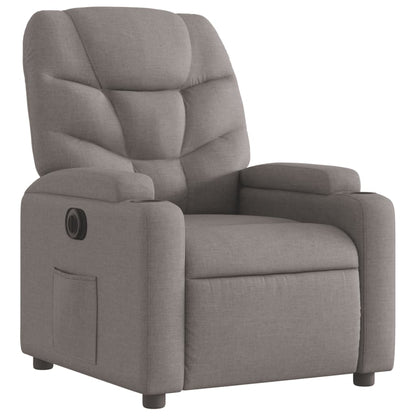 Elektrisk Massagefåtölj taupe Recliner tyg