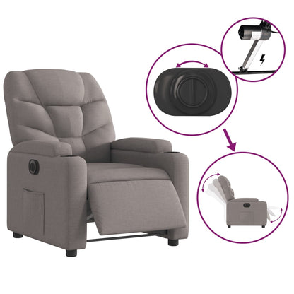 Elektrisk Massagefåtölj taupe Recliner tyg