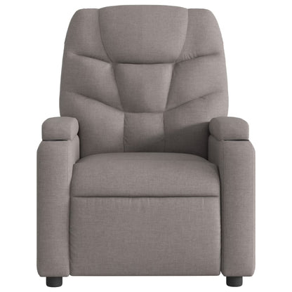 Elektrisk Massagefåtölj taupe Recliner tyg