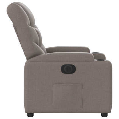 Elektrisk Massagefåtölj taupe Recliner tyg